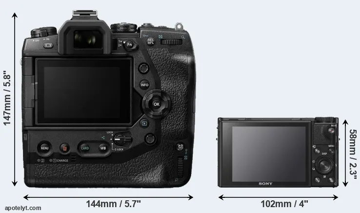Comparison E-M1X or RX100 VI rear