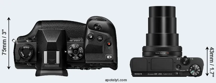 Compare E-M1X versus RX100 VI top