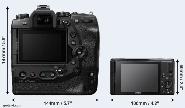 Comparison E-M1X or ZV-1 II rear