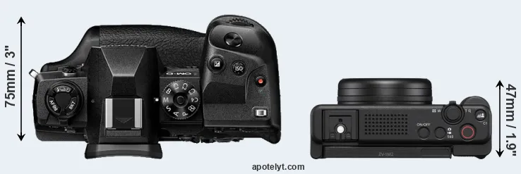 Compare E-M1X versus ZV-1 II top