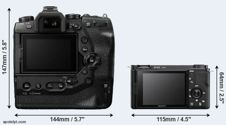 Comparison E-M1X or ZV-E10 rear