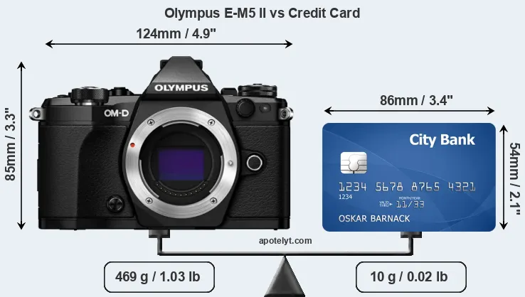 Olympus E-M5 II vs credit card front