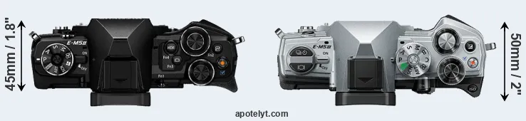Compare E-M5 II versus E-M5 III top