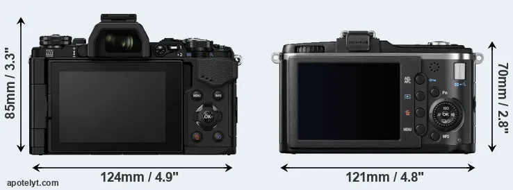 Comparison E-M5 II or E-P2 rear