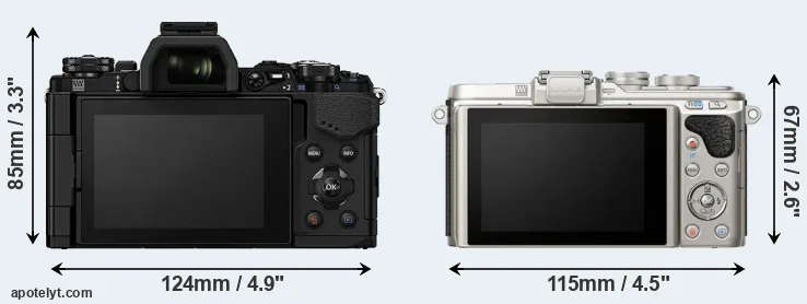 Comparison E-M5 II or E-PL8 rear