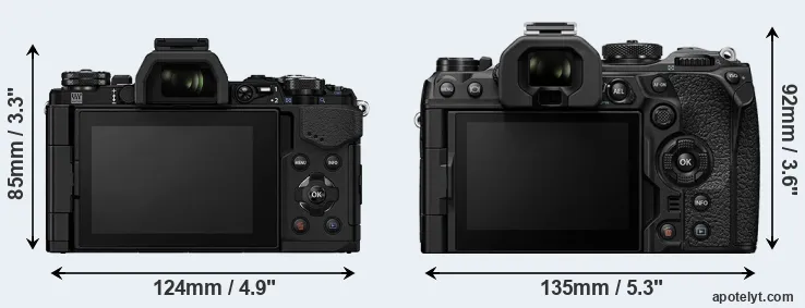 Comparison E-M5 II or OM-1 rear