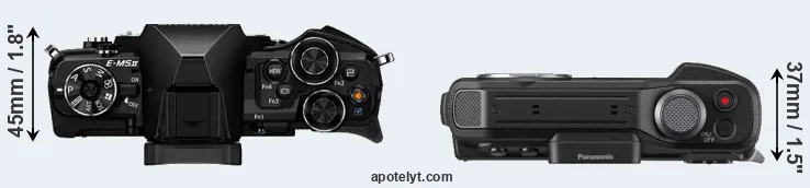 Compare E-M5 II versus FT7 top