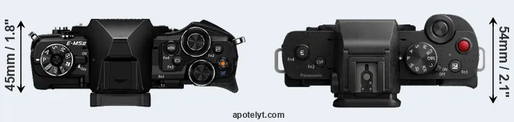 Compare E-M5 II versus G110 top