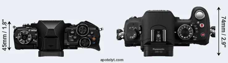 Compare E-M5 II versus G2 top