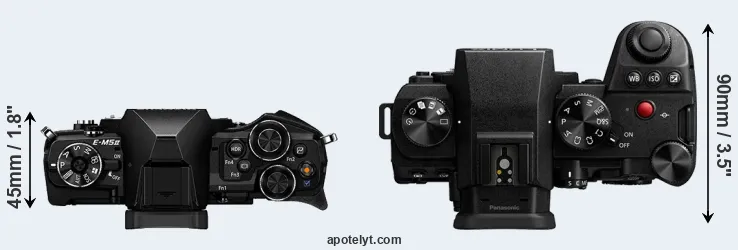 Compare E-M5 II versus G9 II top