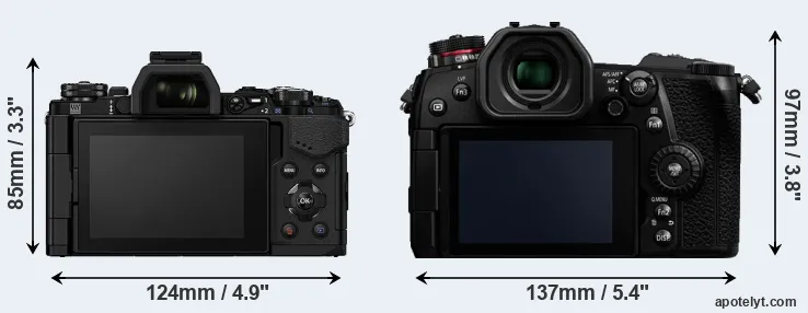 Comparison E-M5 II or G9 rear