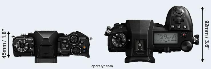 Compare E-M5 II versus G9 top