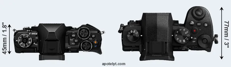 Compare E-M5 II versus G90 top