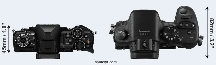 Compare E-M5 II versus GH3 top