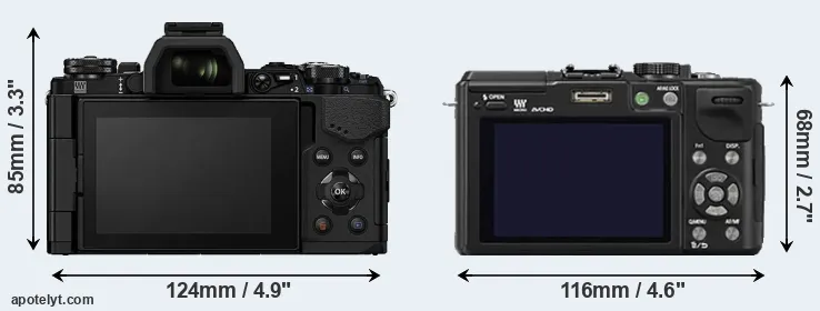 Comparison E-M5 II or GX1 rear