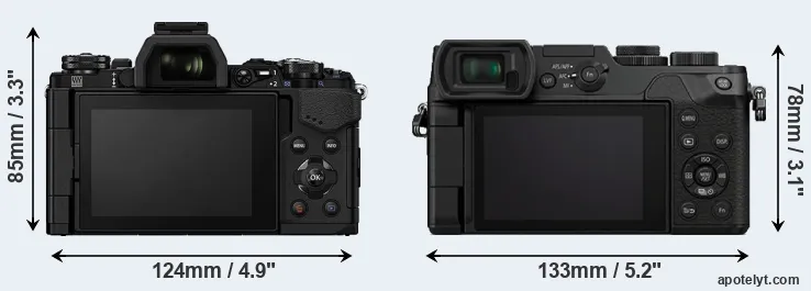 Comparison E-M5 II or GX8 rear