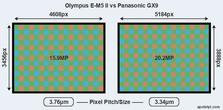 E-M5 II versus GX9 MP