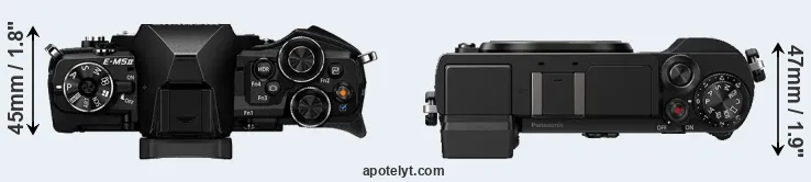 Compare E-M5 II versus GX9 top