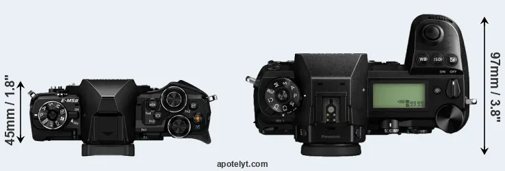 Compare E-M5 II versus S1 top