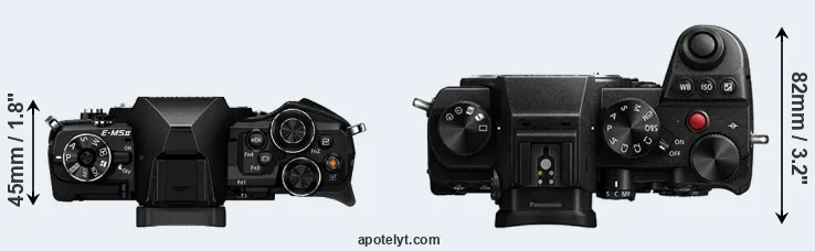 Compare E-M5 II versus S5 top