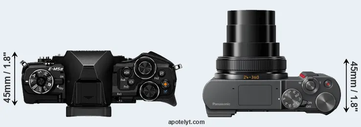 Compare E-M5 II versus TZ200 top