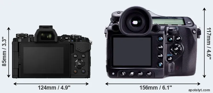Comparison E-M5 II or 645D rear