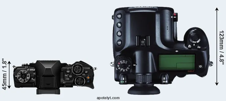 Compare E-M5 II versus 645Z top