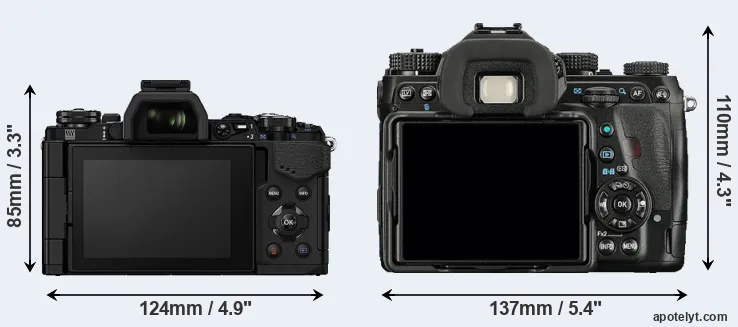 Comparison E-M5 II or K-1 rear