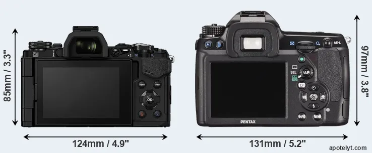 Comparison E-M5 II or K-5 II rear