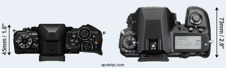 Compare E-M5 II versus K-5 II top