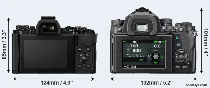 Comparison E-M5 II or KP rear