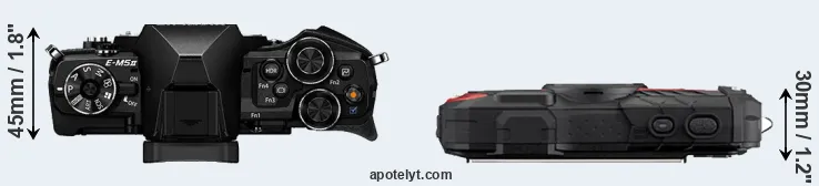 Compare E-M5 II versus WG-60 top