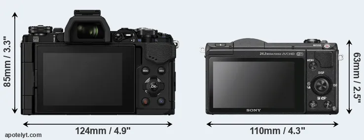 Comparison E-M5 II or A5100 rear