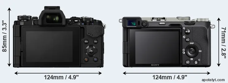 Comparison E-M5 II or A7C rear