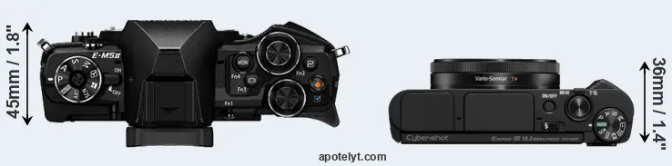 Compare E-M5 II versus HX99 top