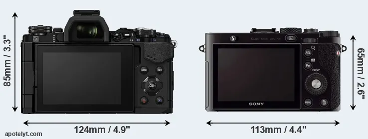 Comparison E-M5 II or RX1 rear