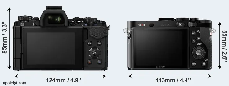 Comparison E-M5 II or RX1R II rear