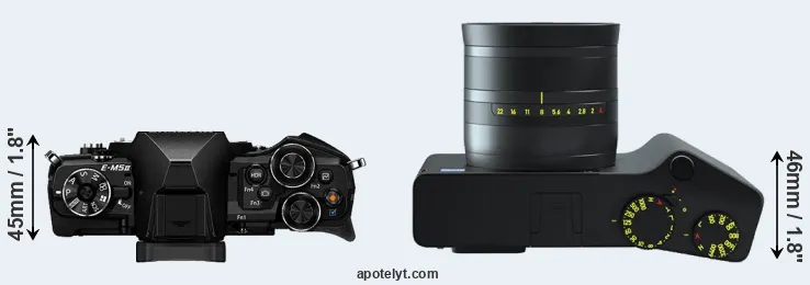 Compare E-M5 II versus ZX1 top