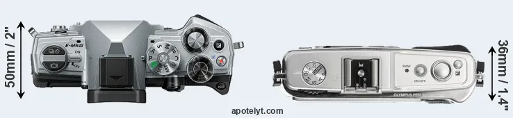 Compare E-M5 III versus E-P1 top