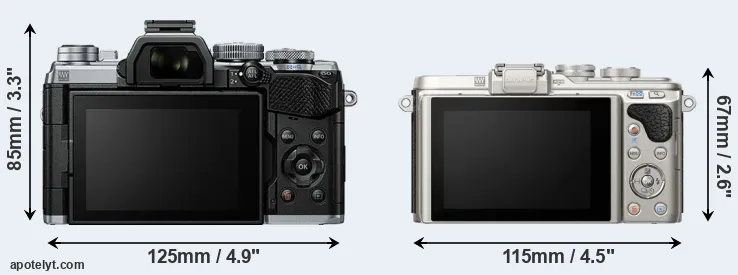 Comparison E-M5 III or E-PL8 rear