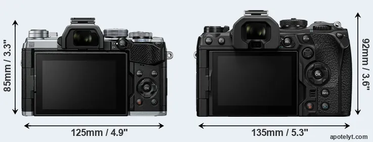 Comparison E-M5 III or OM-1 II rear