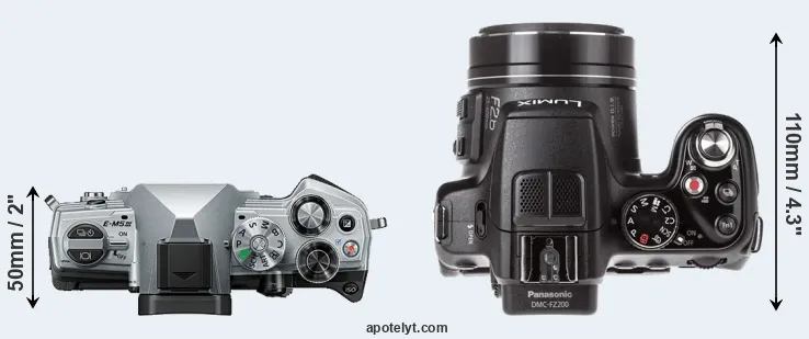 Compare E-M5 III versus FZ200 top