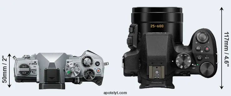 Compare E-M5 III versus FZ330 top