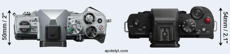 Compare E-M5 III versus G100 top