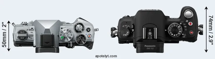 Compare E-M5 III versus G2 top