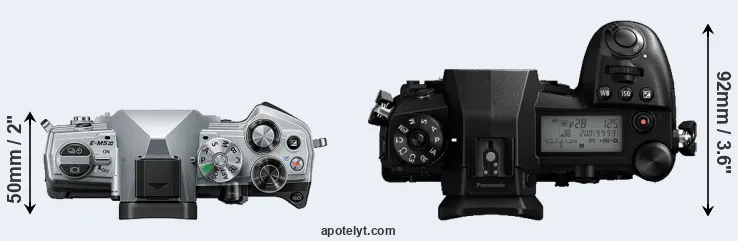Compare E-M5 III versus G9 top