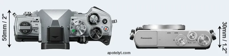 Compare E-M5 III versus GM1 top
