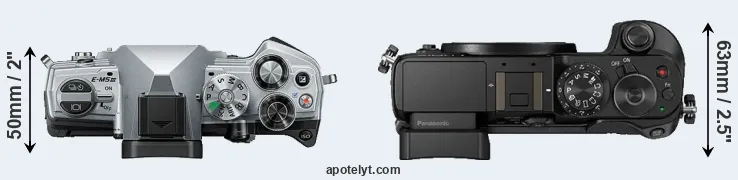 Compare E-M5 III versus GX8 top