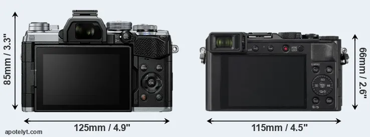 Comparison E-M5 III or LX100 II rear