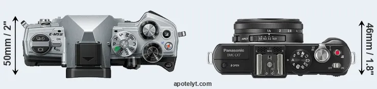 Compare E-M5 III versus LX7 top